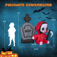 Load image into Gallery viewer, Gymax 5FT Halloween Inflatable Tombstone & Reaper Combo w/ LED & Waterproof Blower