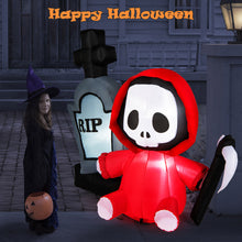 Load image into Gallery viewer, Gymax 5FT Halloween Inflatable Tombstone & Reaper Combo w/ LED & Waterproof Blower