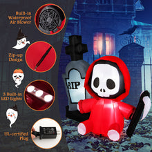 Load image into Gallery viewer, Gymax 5FT Halloween Inflatable Tombstone & Reaper Combo w/ LED & Waterproof Blower