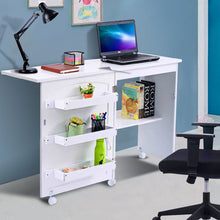 Load image into Gallery viewer, Gymax Swing Craft Table Shelves Storage Folding