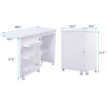 Load image into Gallery viewer, Gymax Swing Craft Table Shelves Storage Folding