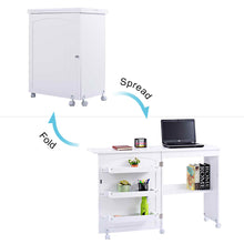Load image into Gallery viewer, Gymax Swing Craft Table Shelves Storage Folding