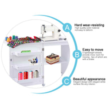 Load image into Gallery viewer, Gymax Swing Craft Table Shelves Storage Folding