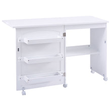 Load image into Gallery viewer, Gymax Swing Craft Table Shelves Storage Folding