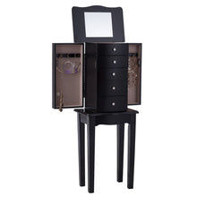 Load image into Gallery viewer, Gymax Mirrored Jewelry Cabinet Armoire Storage Chest Stand Organizer