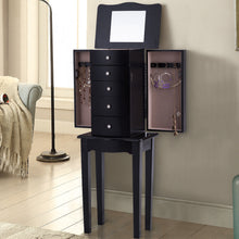 Load image into Gallery viewer, Gymax Mirrored Jewelry Cabinet Armoire Storage Chest Stand Organizer