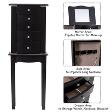 Load image into Gallery viewer, Gymax Mirrored Jewelry Cabinet Armoire Storage Chest Stand Organizer