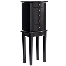 Load image into Gallery viewer, Gymax Mirrored Jewelry Cabinet Armoire Storage Chest Stand Organizer