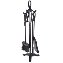 Load image into Gallery viewer, Gymax 5PC Hearth Tool Fireplace Set Fire Tools Set Black Iron