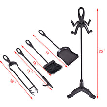 Load image into Gallery viewer, Gymax 5PC Hearth Tool Fireplace Set Fire Tools Set Black Iron