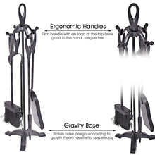 Load image into Gallery viewer, Gymax 5PC Hearth Tool Fireplace Set Fire Tools Set Black Iron