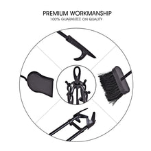 Load image into Gallery viewer, Gymax 5PC Hearth Tool Fireplace Set Fire Tools Set Black Iron