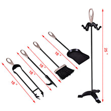 Load image into Gallery viewer, Gymax 5 PCS Hearth Tool Fireplace Set Fire Tools Set