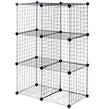 Load image into Gallery viewer, Gymax 6 Cube Grid Wire Organizer Wardrobe Shelves Bookcase DIY