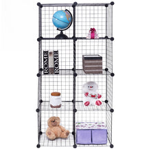 Load image into Gallery viewer, Gymax 8 Cube Grid Wire Organizer Wardrobe Shelves Bookcase DIY