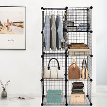 Load image into Gallery viewer, Gymax 8 Cube Grid Wire Organizer Wardrobe Shelves Bookcase DIY