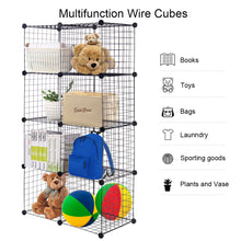Load image into Gallery viewer, Gymax 8 Cube Grid Wire Organizer Wardrobe Shelves Bookcase DIY