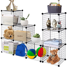 Load image into Gallery viewer, Gymax 12 Cube Grid Wire Organizer Wardrobe Shelves Bookcase DIY
