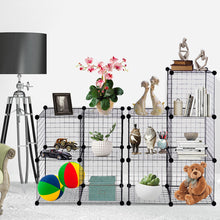 Load image into Gallery viewer, Gymax 12 Cube Grid Wire Organizer Wardrobe Shelves Bookcase DIY