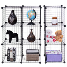 Load image into Gallery viewer, Gymax 12 Cube Grid Wire Organizer Wardrobe Shelves Bookcase DIY