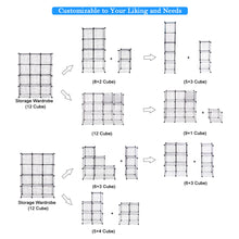 Load image into Gallery viewer, Gymax 12 Cube Grid Wire Organizer Wardrobe Shelves Bookcase DIY