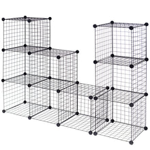 Load image into Gallery viewer, Gymax 12 Cube Grid Wire Organizer Wardrobe Shelves Bookcase DIY