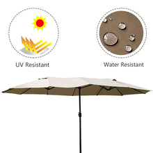 Load image into Gallery viewer, Gymax Patio Outdoor 15' Umbrella Market Umbrella Double-Sided with Crank