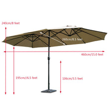 Load image into Gallery viewer, Gymax Patio Outdoor 15' Umbrella Market Umbrella Double-Sided with Crank