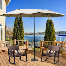 Load image into Gallery viewer, Gymax Patio Outdoor 15' Umbrella Market Umbrella Double-Sided with Crank