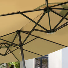Load image into Gallery viewer, Gymax Patio Outdoor 15' Umbrella Market Umbrella Double-Sided with Crank