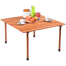 Load image into Gallery viewer, Gymax Folding Wood Roll Up Table Camping Picnic Outdoor
