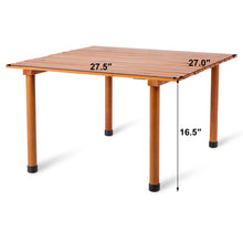 Load image into Gallery viewer, Gymax Folding Wood Roll Up Table Camping Picnic Outdoor