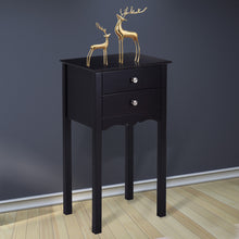 Load image into Gallery viewer, Gymax Side Table End Accent Table Night Stand W/ 2 Drawers Furniture Black
