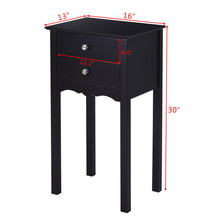 Load image into Gallery viewer, Gymax Side Table End Accent Table Night Stand W/ 2 Drawers Furniture Black