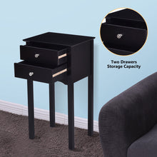 Load image into Gallery viewer, Gymax Side Table End Accent Table Night Stand W/ 2 Drawers Furniture Black