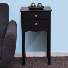 Load image into Gallery viewer, Gymax Side Table End Accent Table Night Stand W/ 2 Drawers Furniture Black