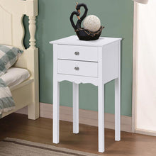 Load image into Gallery viewer, Gymax Side Table End Accent Table Night Stand W/ 2 Drawers Furniture White