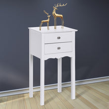 Load image into Gallery viewer, Gymax Side Table End Accent Table Night Stand W/ 2 Drawers Furniture White