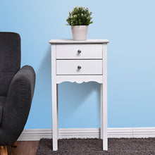 Load image into Gallery viewer, Gymax Side Table End Accent Table Night Stand W/ 2 Drawers Furniture White