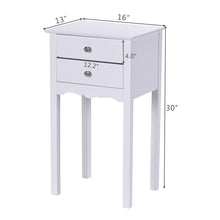Load image into Gallery viewer, Gymax Side Table End Accent Table Night Stand W/ 2 Drawers Furniture White