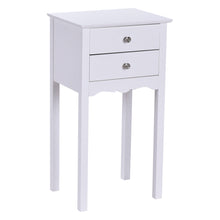 Load image into Gallery viewer, Gymax Side Table End Accent Table Night Stand W/ 2 Drawers Furniture White