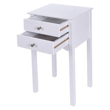 Load image into Gallery viewer, Gymax Side Table End Accent Table Night Stand W/ 2 Drawers Furniture White