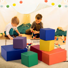 Load image into Gallery viewer, Gymax 7-Piece Set PU Foam Big Building Blocks Colorful Soft Blocks Play Set For Kids