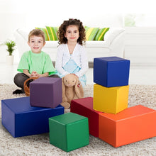 Load image into Gallery viewer, Gymax 7-Piece Set PU Foam Big Building Blocks Colorful Soft Blocks Play Set For Kids