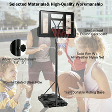 Load image into Gallery viewer, Gymax Height Adjustable Portable Basketball Hoop System Shatterproof Backboard Wheels