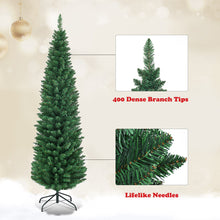 Load image into Gallery viewer, Gymax 6' PVC Artificial Christmas Tree Holiday Decor Slim Pencil Tree Metal Stand