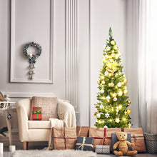 Load image into Gallery viewer, Gymax 6' PVC Artificial Christmas Tree Holiday Decor Slim Pencil Tree Metal Stand
