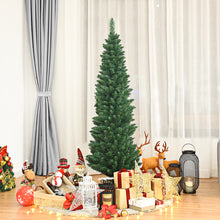 Load image into Gallery viewer, Gymax 5' PVC Artificial Christmas Tree Holiday Decor Slim Pencil Tree Metal Stand