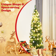Load image into Gallery viewer, Gymax 5' PVC Artificial Christmas Tree Holiday Decor Slim Pencil Tree Metal Stand
