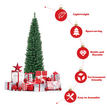 Load image into Gallery viewer, Gymax 5' PVC Artificial Christmas Tree Holiday Decor Slim Pencil Tree Metal Stand